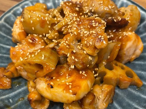 鶏もも肉とレンコンの簡単ヤンニョム風